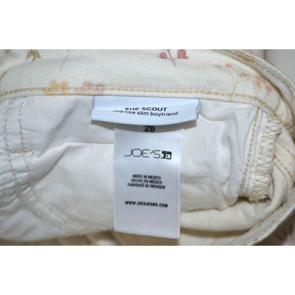 JOE'S JEANS Women's The Scout Mid Rise Slim Boyfriend Jeans SIZE 26 Floral - Picture 8 of 8